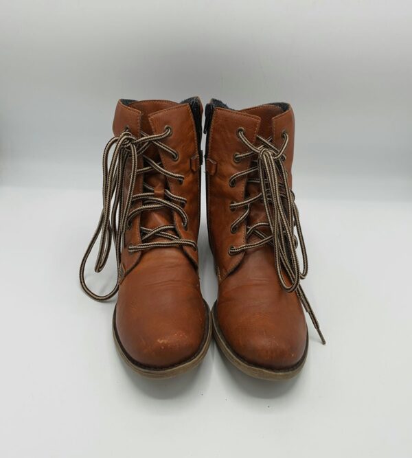 Ghete  dama Rieker 38 imitatie de piele , maro - imagine 2