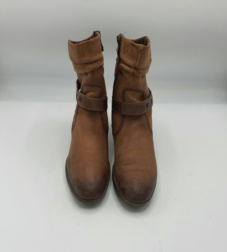 Botine  dama Marco Tozzi 38 imitatie de piele , piele , maro - imagine 2