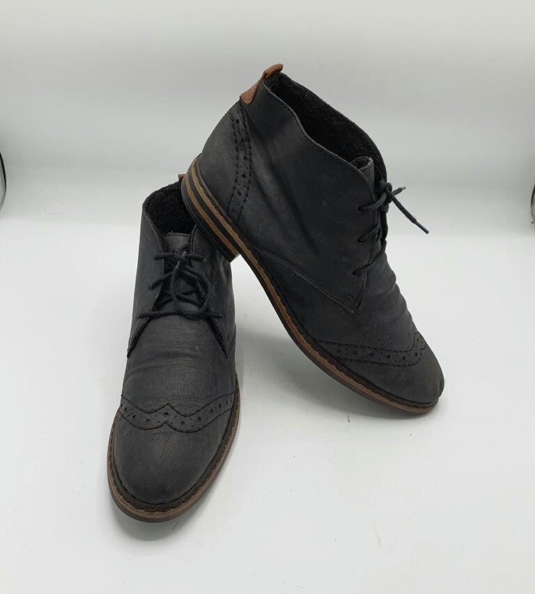 Botine  dama Rieker 39 imitatie de piele , negru - imagine 1