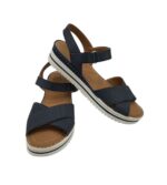 Sandale dama Salamander 42, piele, bleumarin