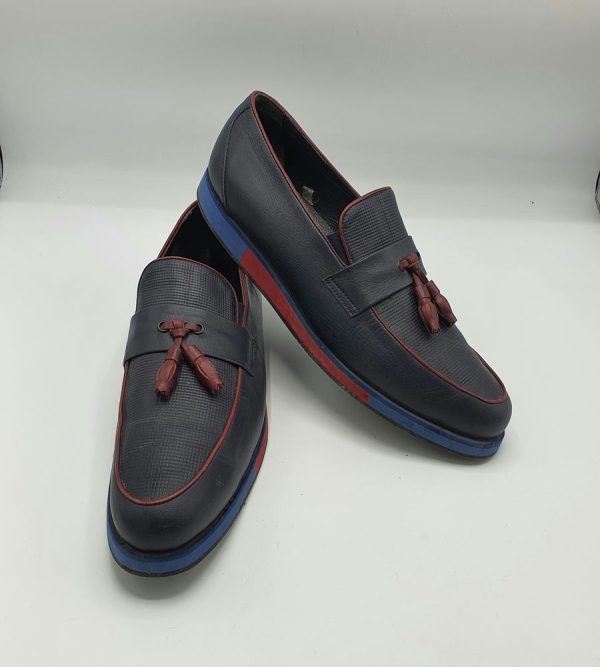 Mocasini barbati RavMen 44 , piele , bleumarin visiniu - imagine 1