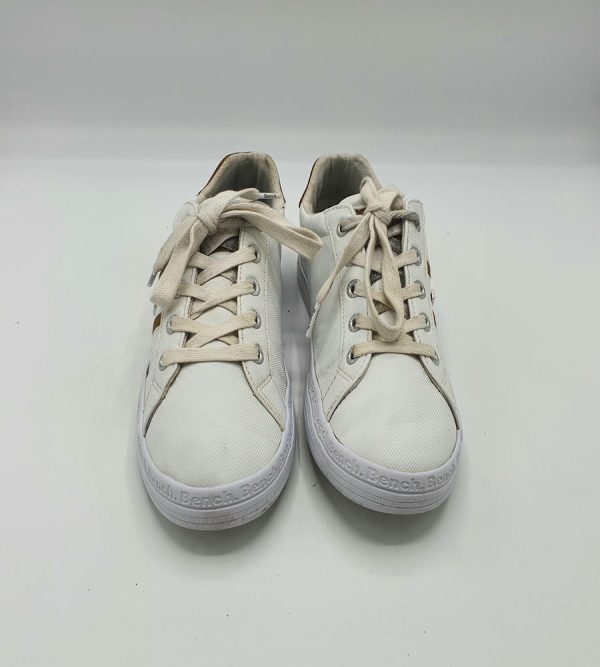 Adidasi dama imitatie piele, Bench marimea 38, albi cu maro - imagine 2