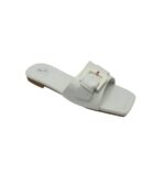 Saboti dama Franco Banetti 37, imitatie de piele, alb