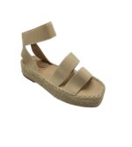 Sandale dama Franco Banetti 36, material textil, crem