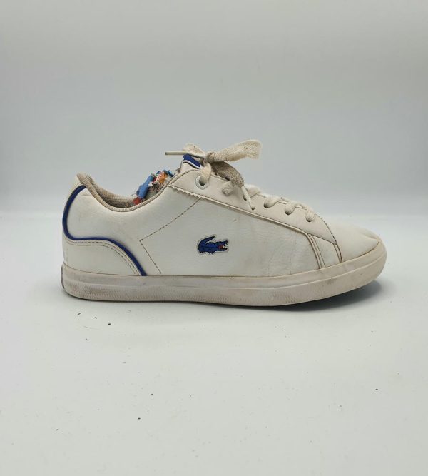 Adidasi dama imitatie piele Lacoste marimea 36, albi - imagine 1