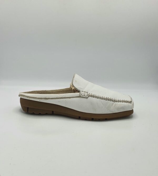 Saboti dama M&S 37.5 , piele ,alb - imagine 1