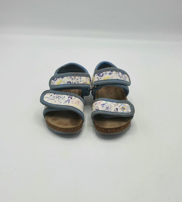 Sandale copii M&S 23 , imitatie de piele, alb multicolor - imagine 3