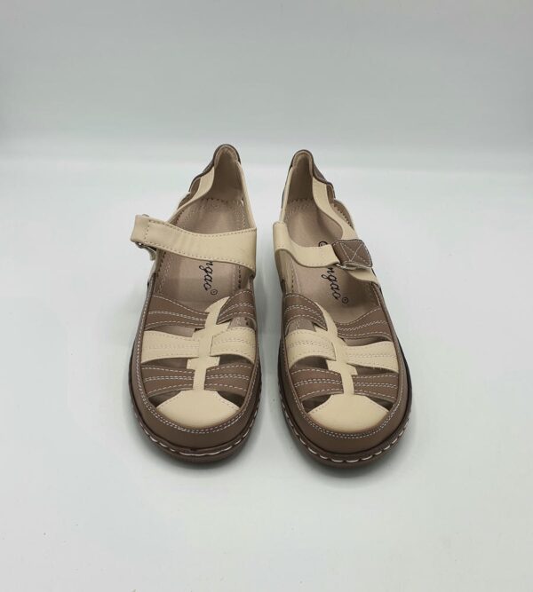 Sandale Hangao 37 , imitatie piele , maro bej - imagine 5