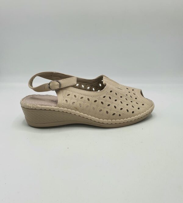 Sandale Hangao , imitatie piele , bej - imagine 1