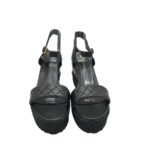 Sandale dama Franco Banetti , imitatie piele , negru - imagine 4