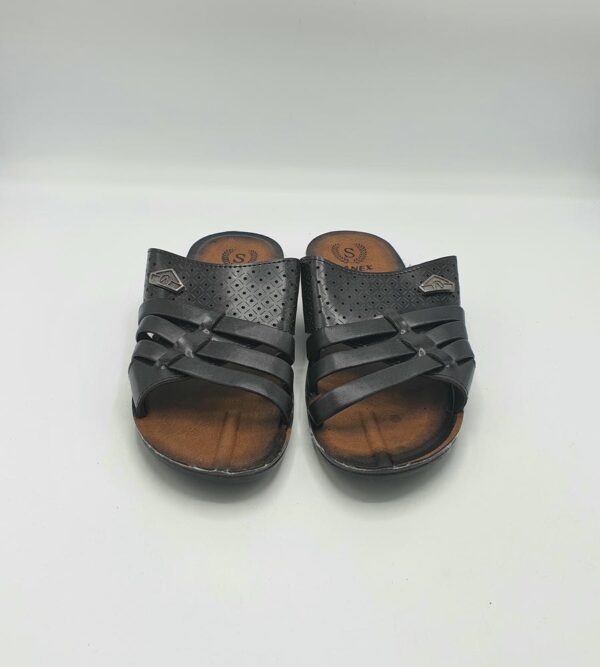 Saboti barbati Sanex 42 , imitatie de piele, negru - imagine 3