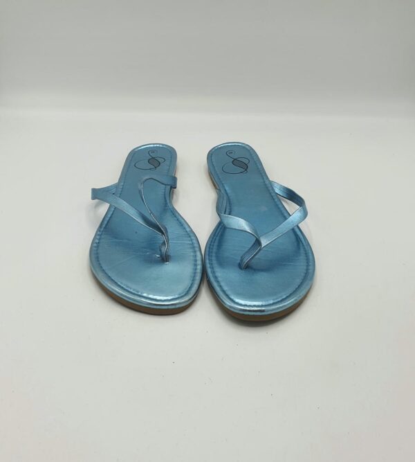 Slapi dama 40 , imitatie de piele , albastru - imagine 3