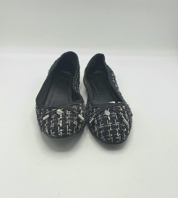 Balerini Asos 38 , material textil ,negru alb - imagine 3
