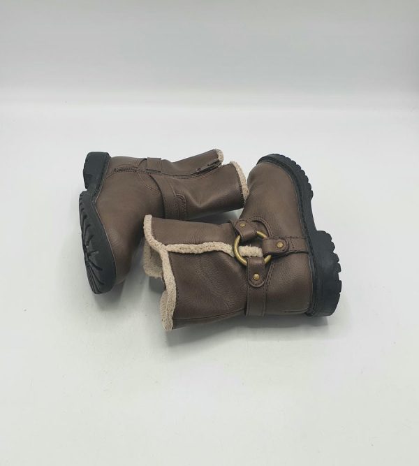 Cizme copii H&M 24 , imitatie de piele , gri - imagine 4