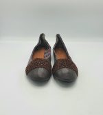 Balerini dama Boc 39 , imitatie de piele , gri maro - imagine 3