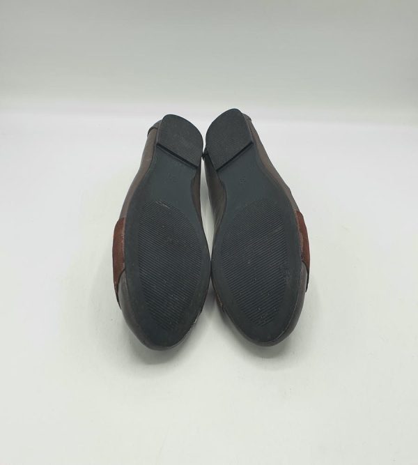 Balerini dama Boc 39 , imitatie de piele , gri maro - imagine 5