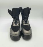 Botine dama Kisser , imitatie piele , material textil , negru gri - imagine 5