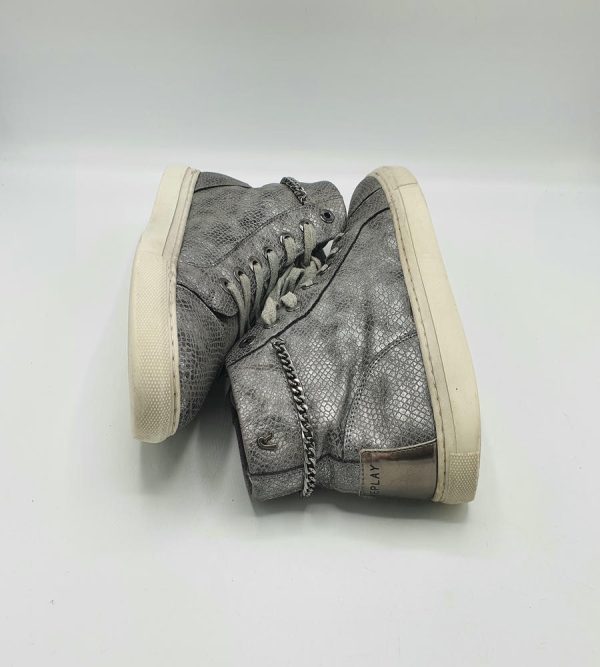 Ghete dama Replay 41 , imitatie de piele , gri - imagine 4