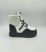 Ghete dama Sergio Todzi  39 , imitatie de piele , alb negru , imblanite