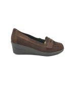 Pantofi dama cu platforma Medicus 38 , piele intoarsa , maro
