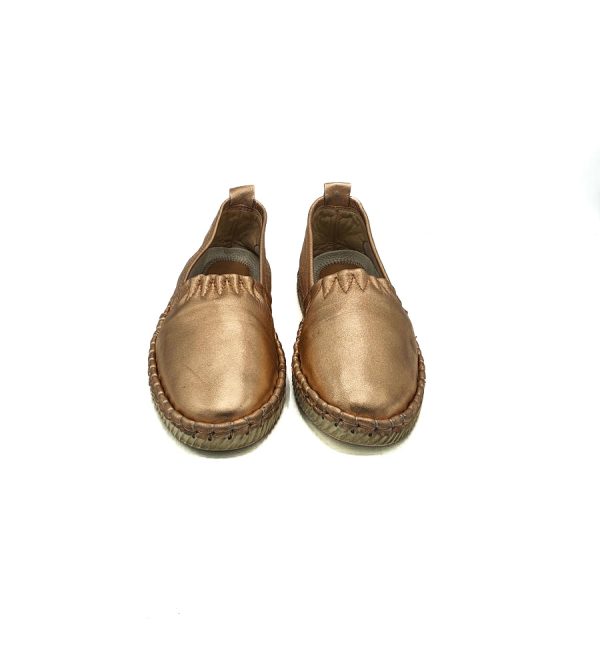 Mocasini Dama 36 , imitatie de piele , auriu - imagine 3