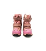 Ghete copii 23 , material textil , imitatie de piele , roz, imblanite - imagine 3