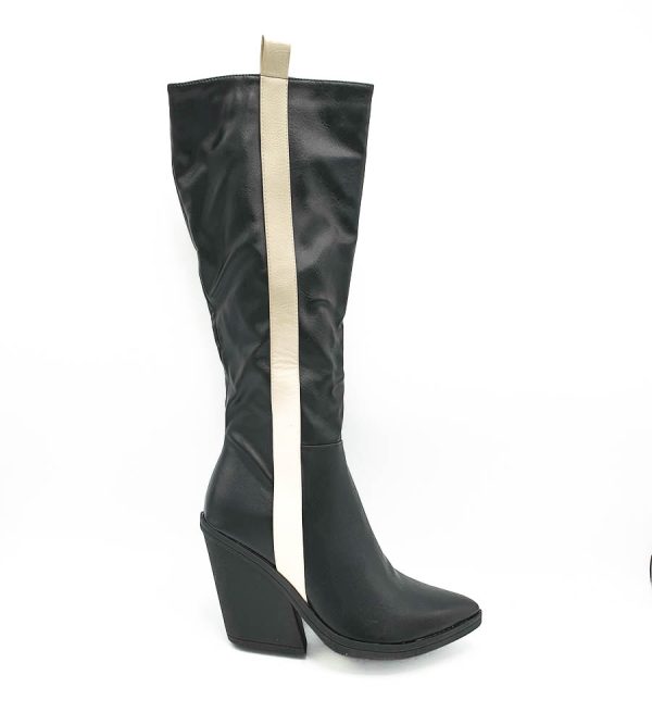 Cizme dama Sampietrini , imitatie piele , negru - imagine 1