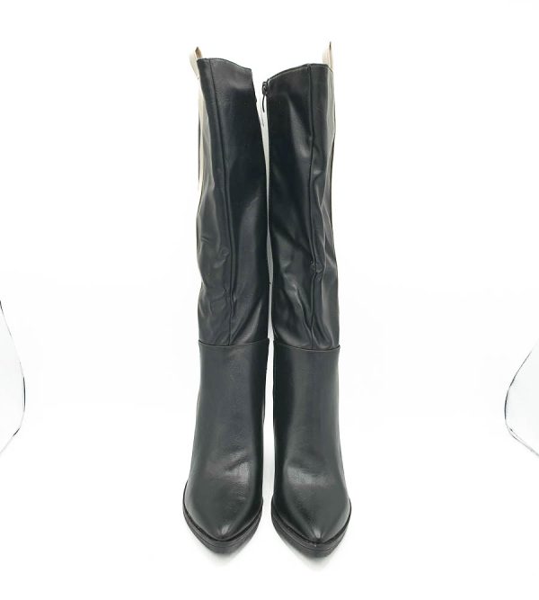 Cizme dama Sampietrini , imitatie piele , negru - imagine 5