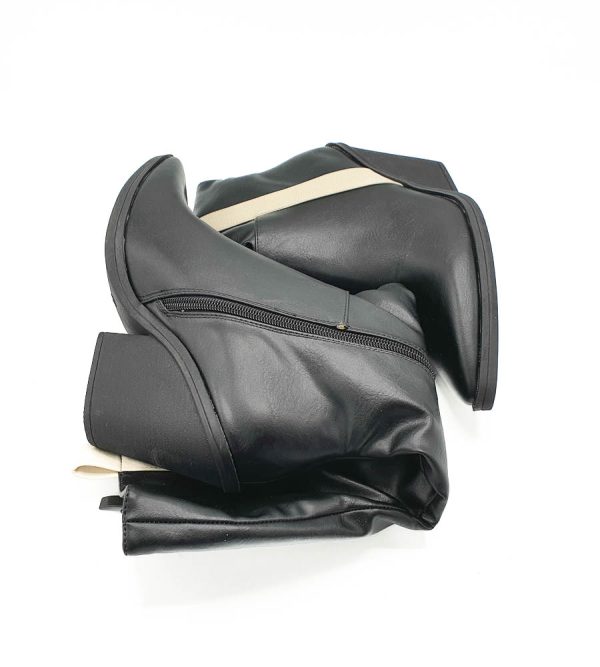 Cizme dama Sampietrini , imitatie piele , negru - imagine 4