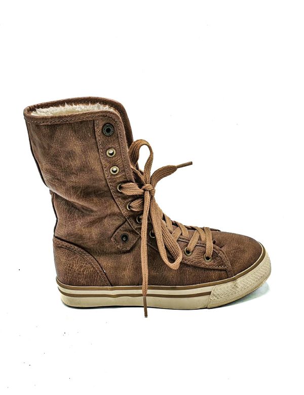 Ghete dama Arizona 36 , imitatie de piele ,maro , imblanite - imagine 1