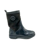 Cizme dama Tommy Hilfiger 39 , alte materiale , piele , bleumarin negru , imblanite