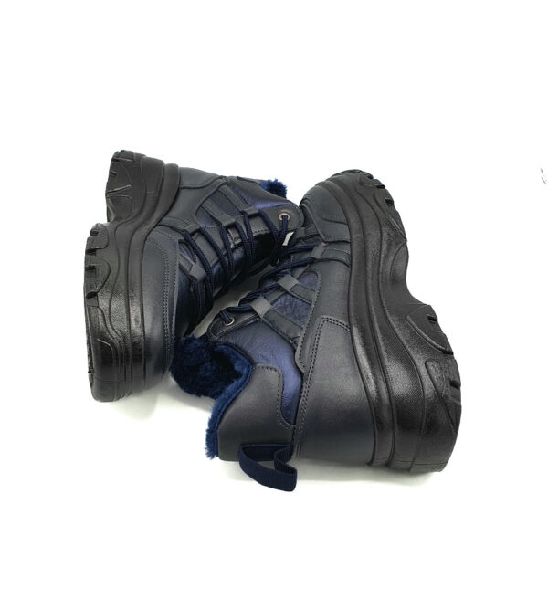 Ghete dama Franco Banetti 38 , imitatie de piele, negru albastru , imblanite - imagine 4