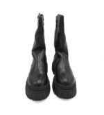 Cizme dama Franco Banetti imitatie de piele , negru , imblanite - imagine 3