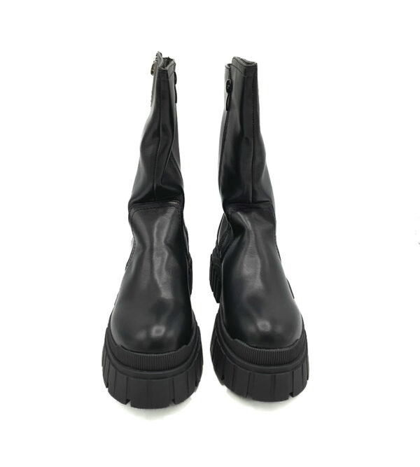 Cizme dama Franco Banetti imitatie de piele , negru , imblanite - imagine 3