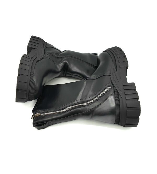Cizme dama Franco Banetti imitatie de piele , negru , imblanite - imagine 4