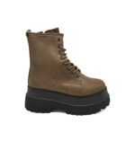 Botine dama Franco Banetti , imitatie piele , negru maro , imblanite