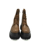 Botine dama Franco Banetti , imitatie piele , negru maro , imblanite - imagine 2