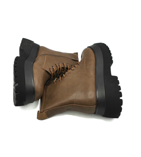 Botine dama Franco Banetti  , imitatie piele , negru maro , imblanite - imagine 3