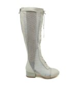Cizme dama My♥U imitatie de piele , material textil , alb