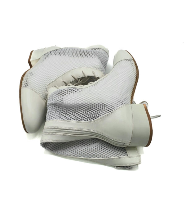 Cizme  dama My♥U imitatie de piele , material textil , alb - imagine 4