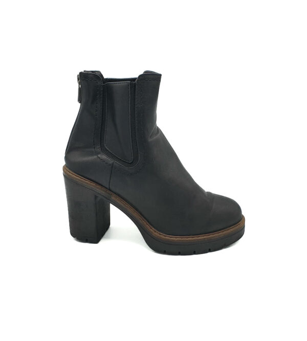 Botine dama 38 imitatie de piele , negru - imagine 1