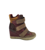 Ghete dama Tamaris 37 , piele intoarsa , material textil , imitatie piele , maro visiniu
