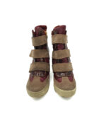 Ghete dama Tamaris 37 , piele intoarsa , material textil , imitatie piele , maro visiniu - imagine 5