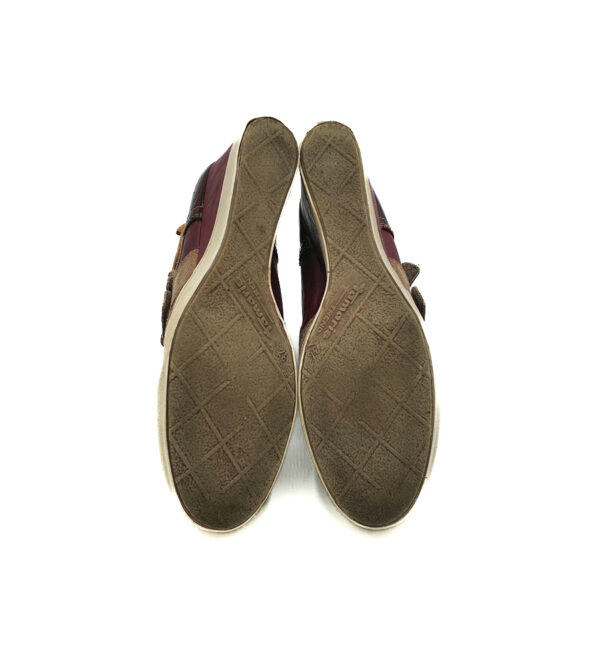 Ghete dama Tamaris 37 , piele intoarsa , material textil , imitatie piele , maro visiniu - imagine 3