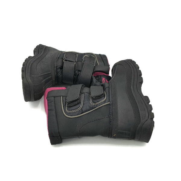 Cizme copii 30 , material textil , imitatie piele , alte materiale , negru roz - imagine 4