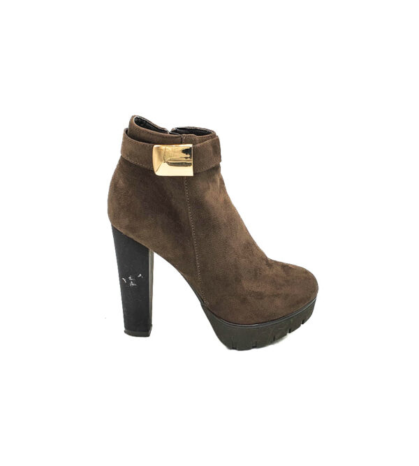 Botine dama 37 material textil , maro - imagine 1
