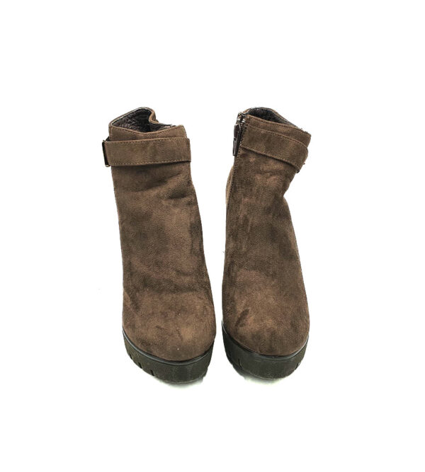 Botine dama 37 material textil , maro - imagine 3