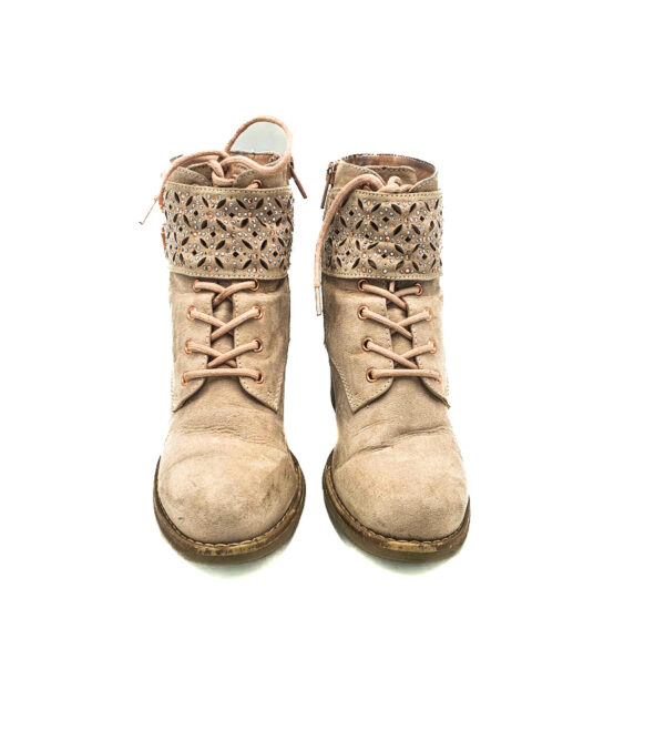 Botine dama Catwalk 36 material textil , crem - imagine 3