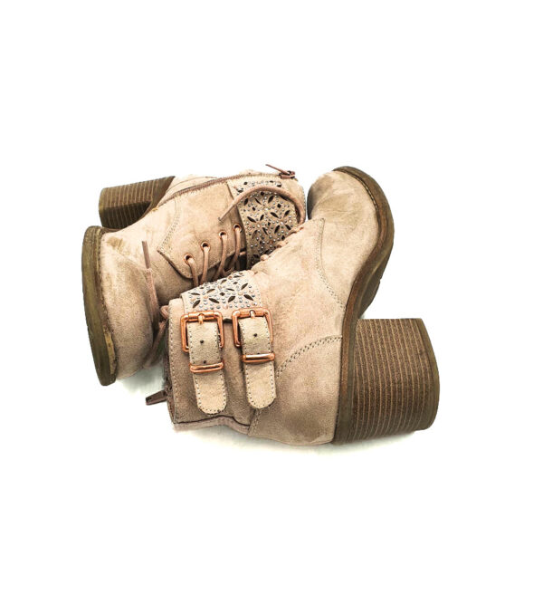 Botine dama Catwalk 36 material textil , crem - imagine 4
