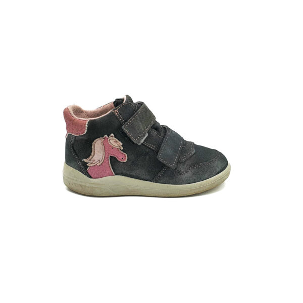 Ghete copii Ricosta 30 , piele intoarsa , negru roz - imagine 1